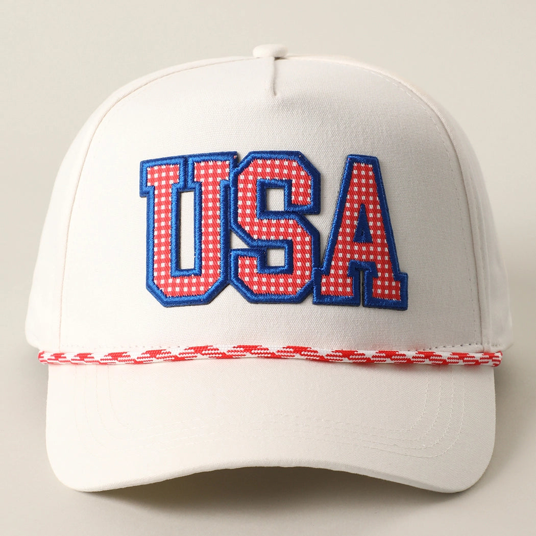 Red USA Patch Rope Trucker Hat - PREORDER
