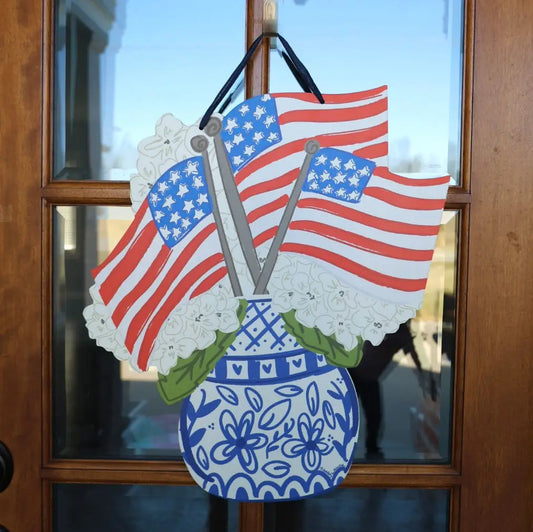 Chinoiserie Flags Doorhanger - PREORDER