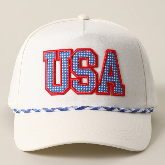Royal Blue USA Patch Rope Trucker Hat