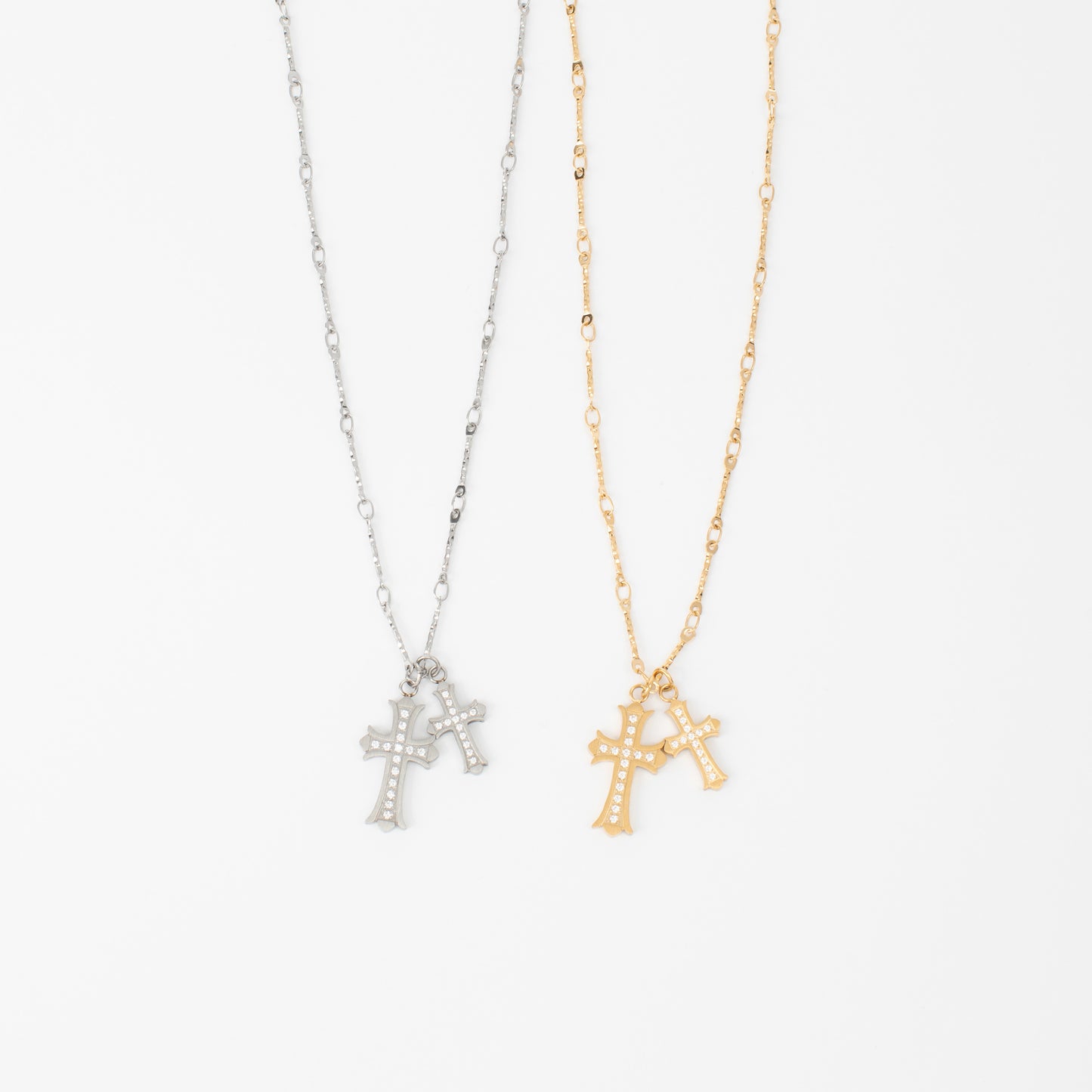 Double Cross Necklace