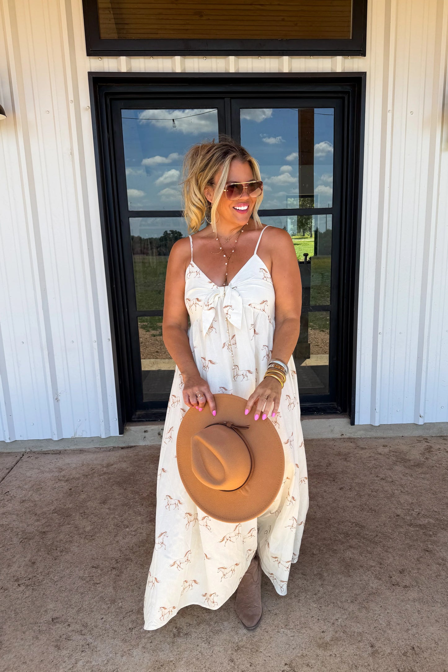 WESTERN CHARM HORSE MAXI DRESS - PREORDER
