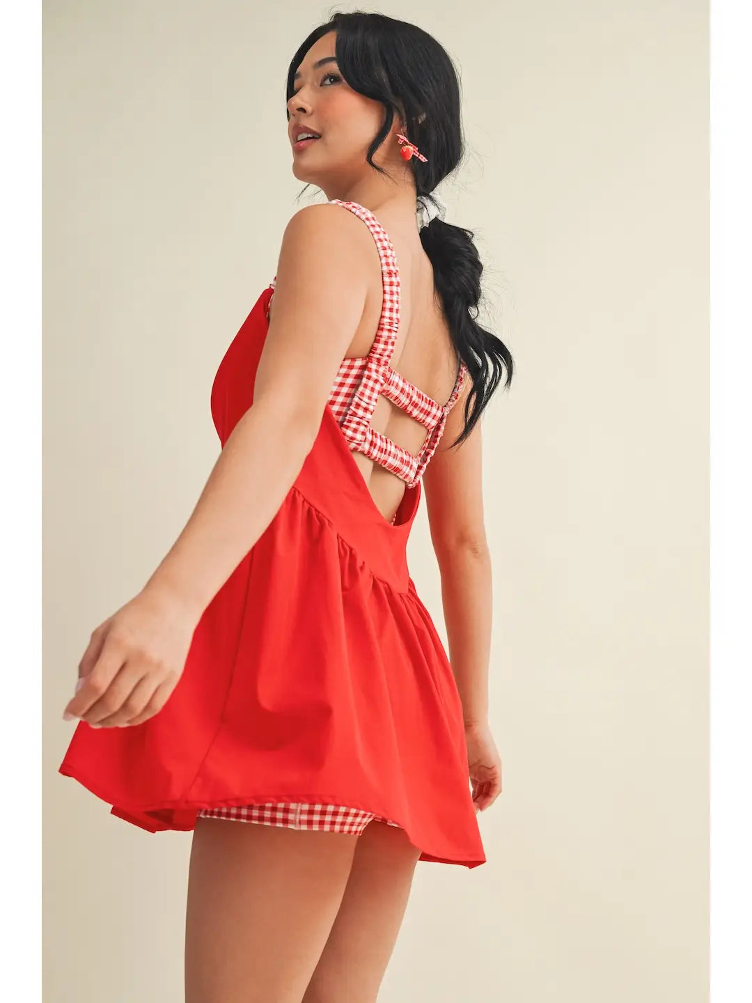 Gingham Print Double Layered Play Dress - PREORDER- ETA JUNE