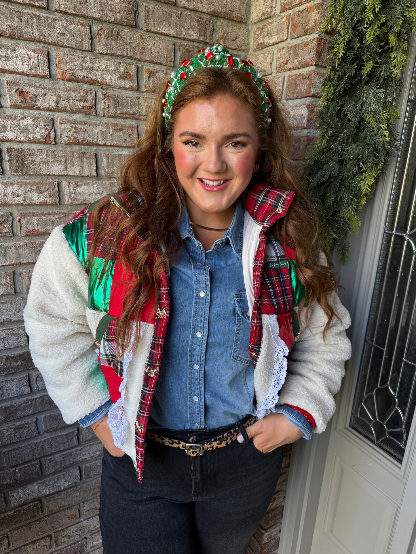 Tartan Plaid Patchwork Sherpa Jacket