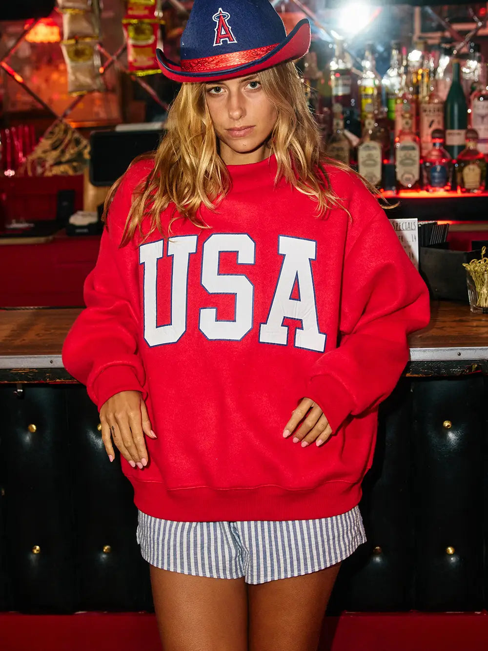 USA FLAG 'USA & Flag' Reversible Mock Neck Sweatshirt