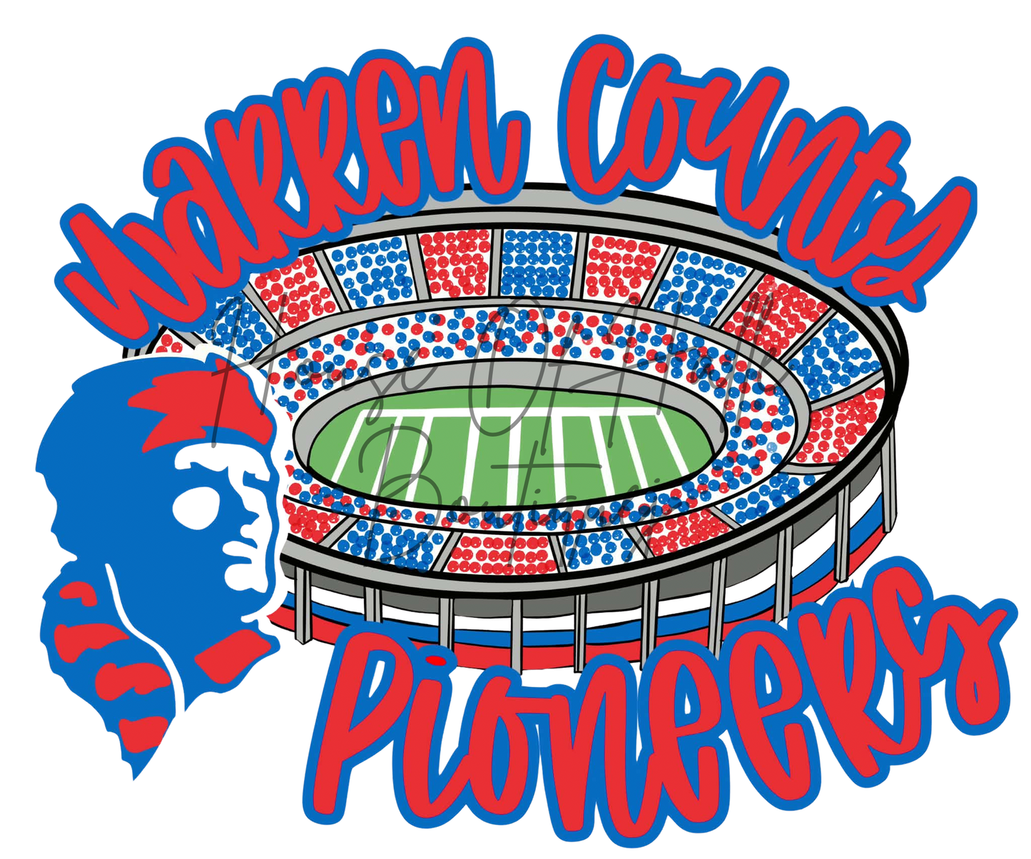 Mossy Oak Warren County Pioneers Stadium T- Shirt - PREORDER