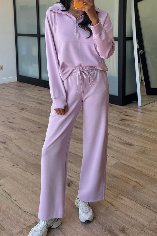 Orchid Bouquet Half Zip Thumbhole Sleeve Hoodie Active Pants 2pcs Outfit - PREORDER