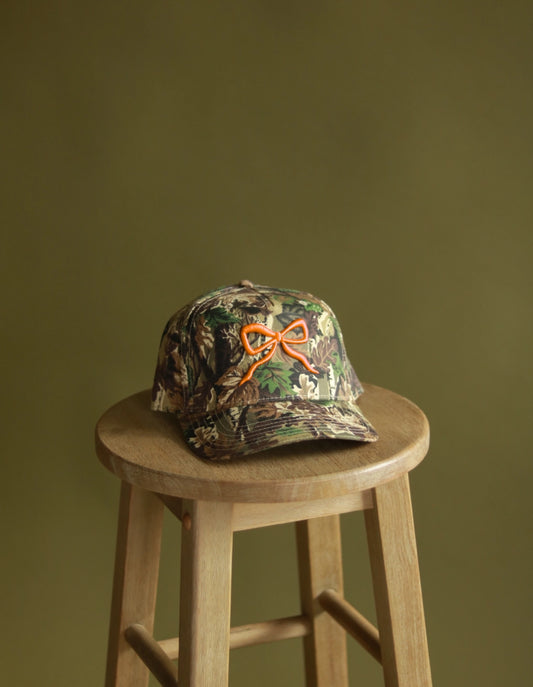 Camo Orange Bow Hat