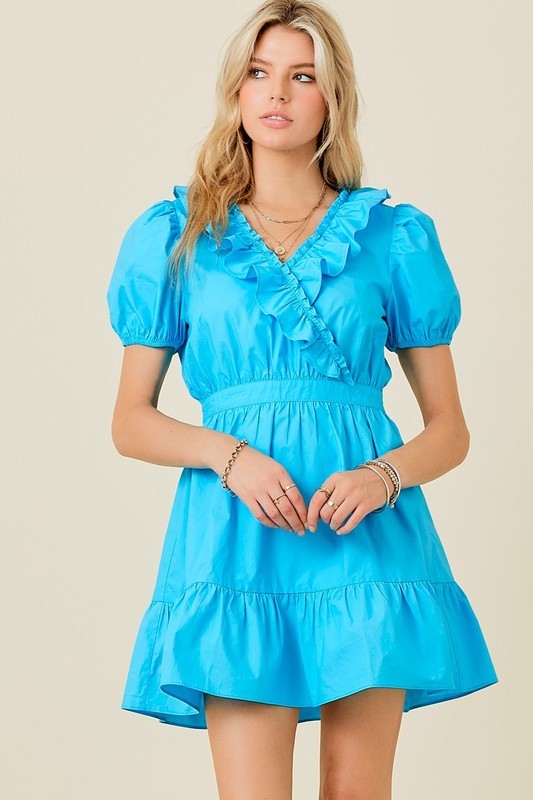 Sky Blue Ruffle Dress 75% off