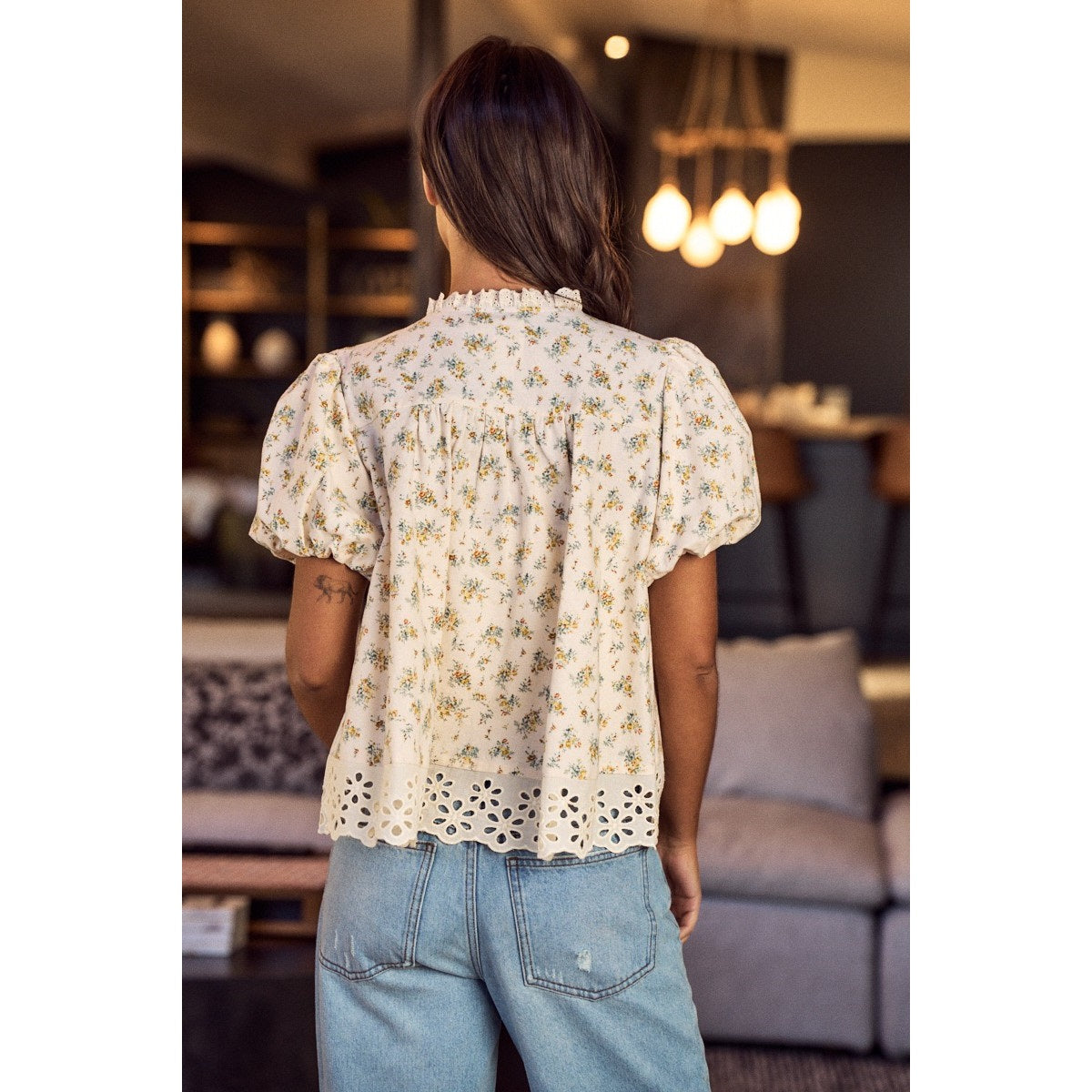 Blooming Daisy Lace Blouse Top