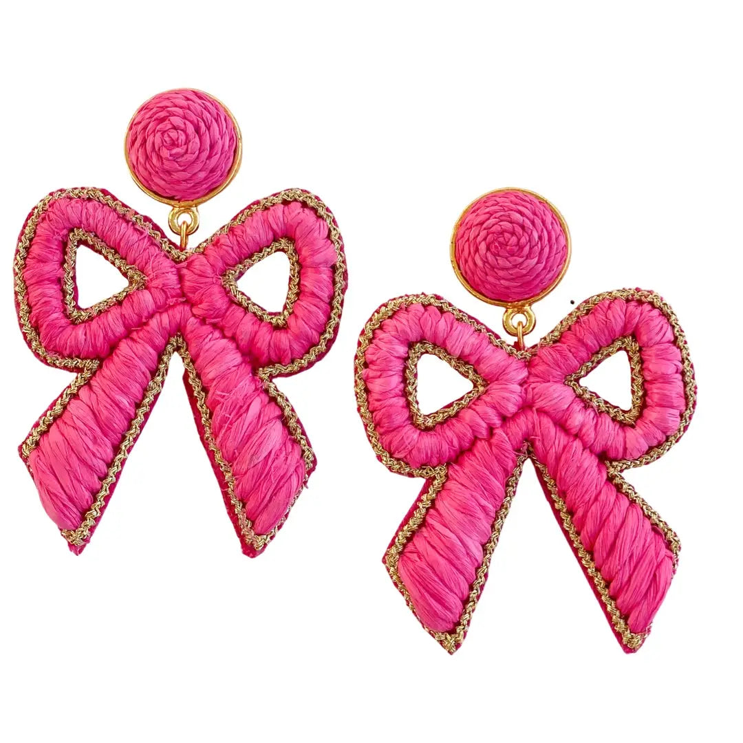 Bow Raffia Earrings 3 Colors