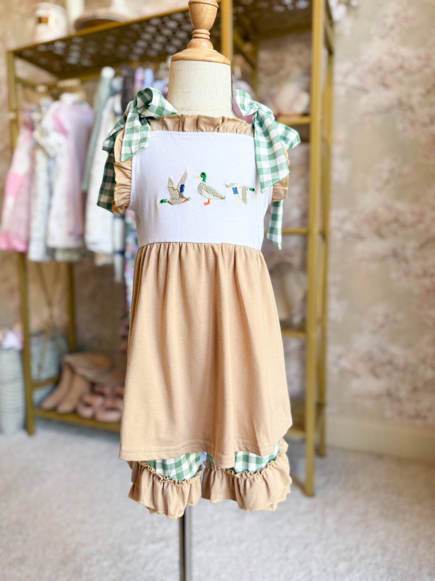 Girls Embroidered Mallard Set