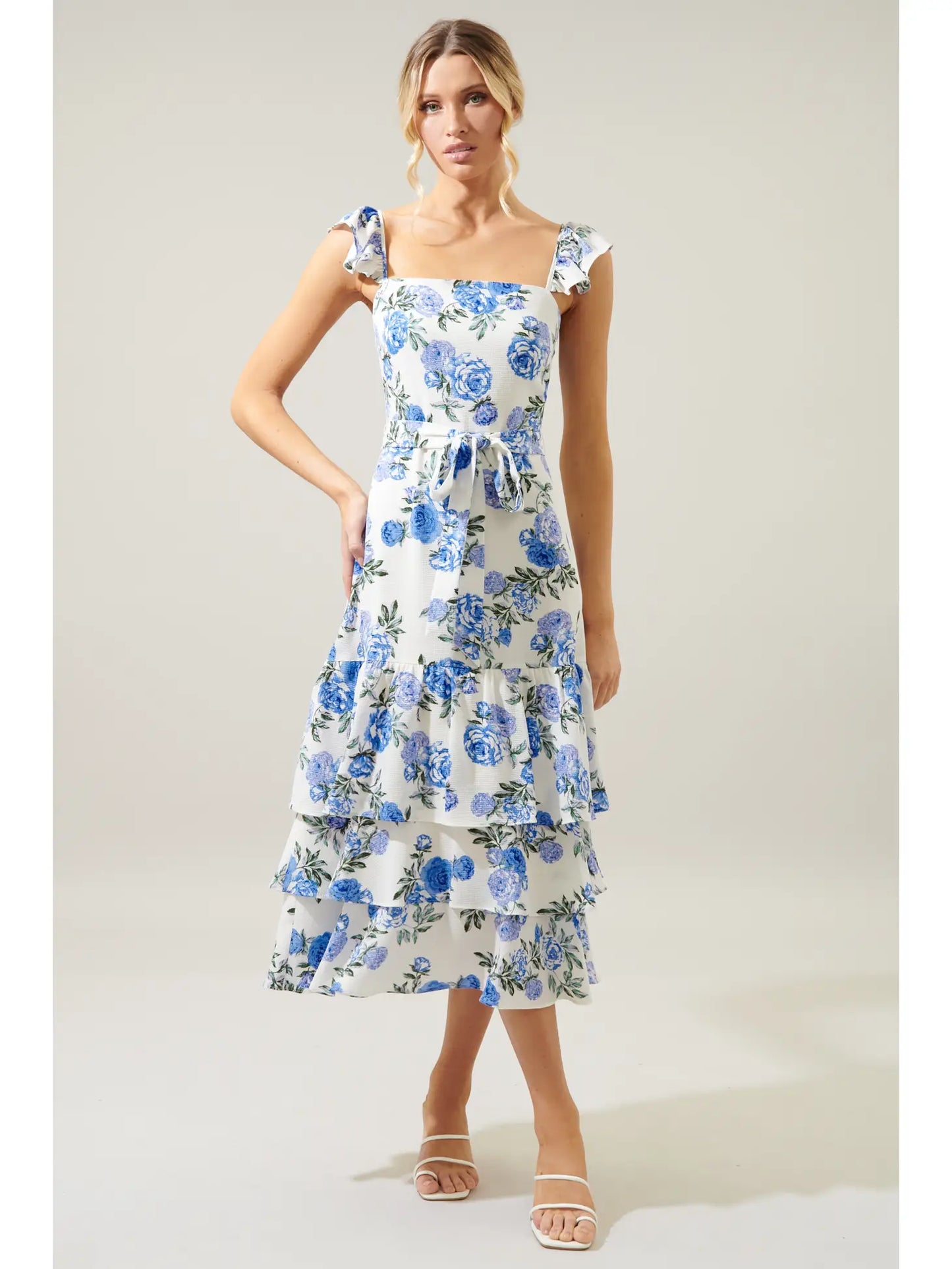 Inessa Floral Guayana Tiered Midi Dress