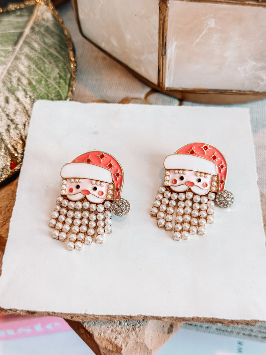 Pearl Santa Studs