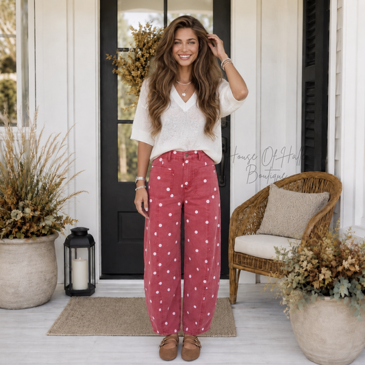 Berry Sweet Polka Dot Pants - PREORDER