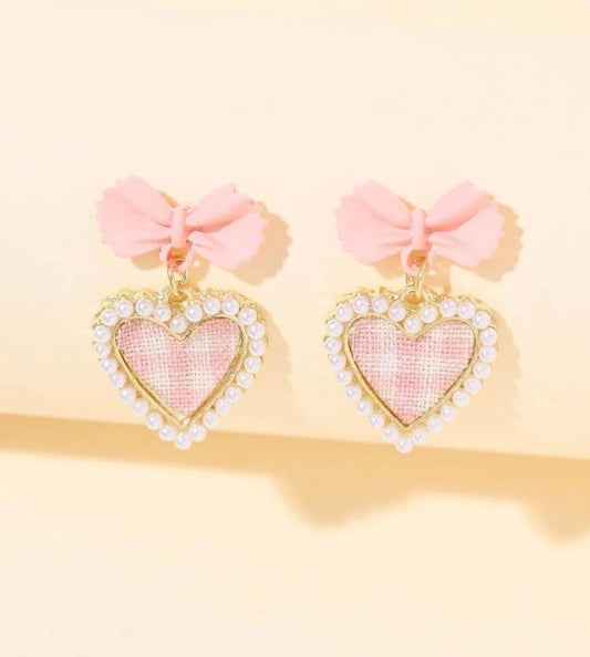 Gingham Heart Earrings