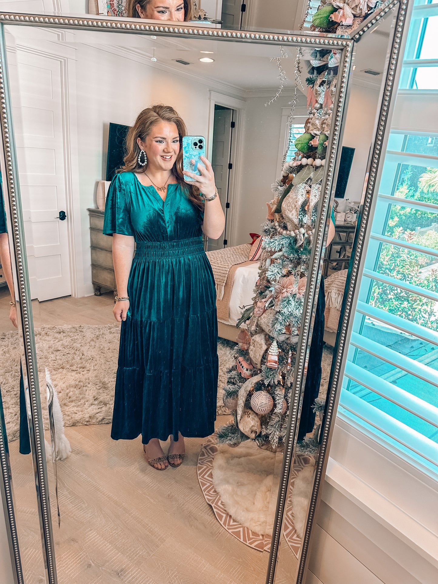 Evergreen Velvet Maxi Dress