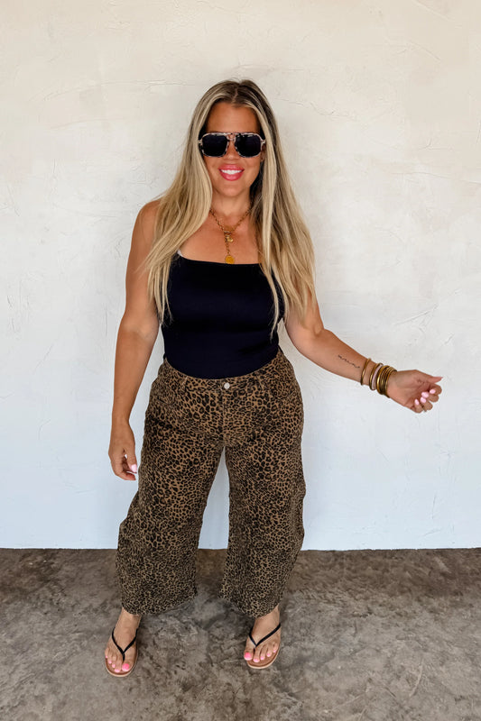 BEX CHEETAH BARREL JEANS (STRETCHY)