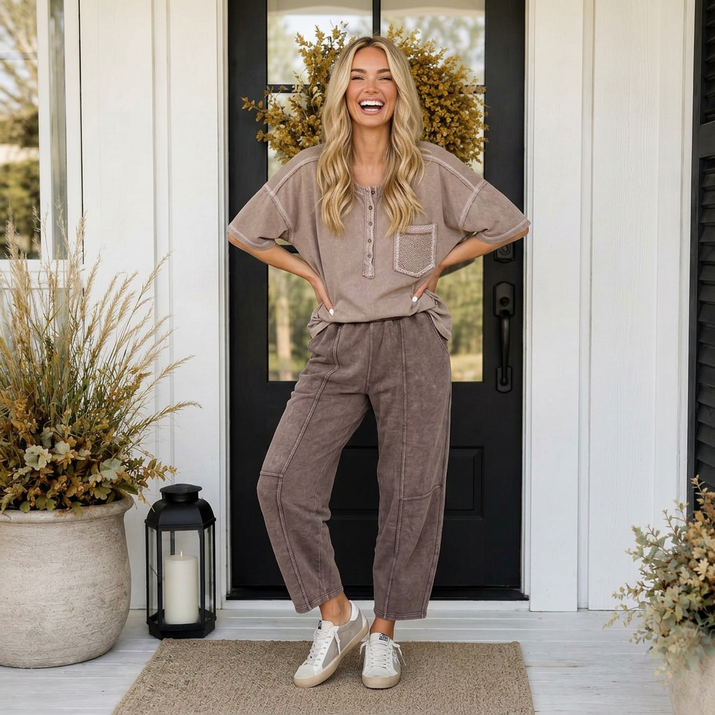 Lainey Top In Taupe - PREORDER