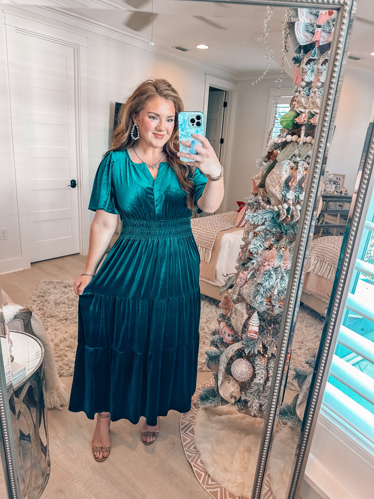 Evergreen Velvet Maxi Dress