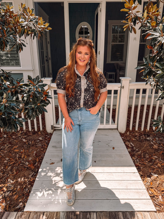Black Willow Frill Top