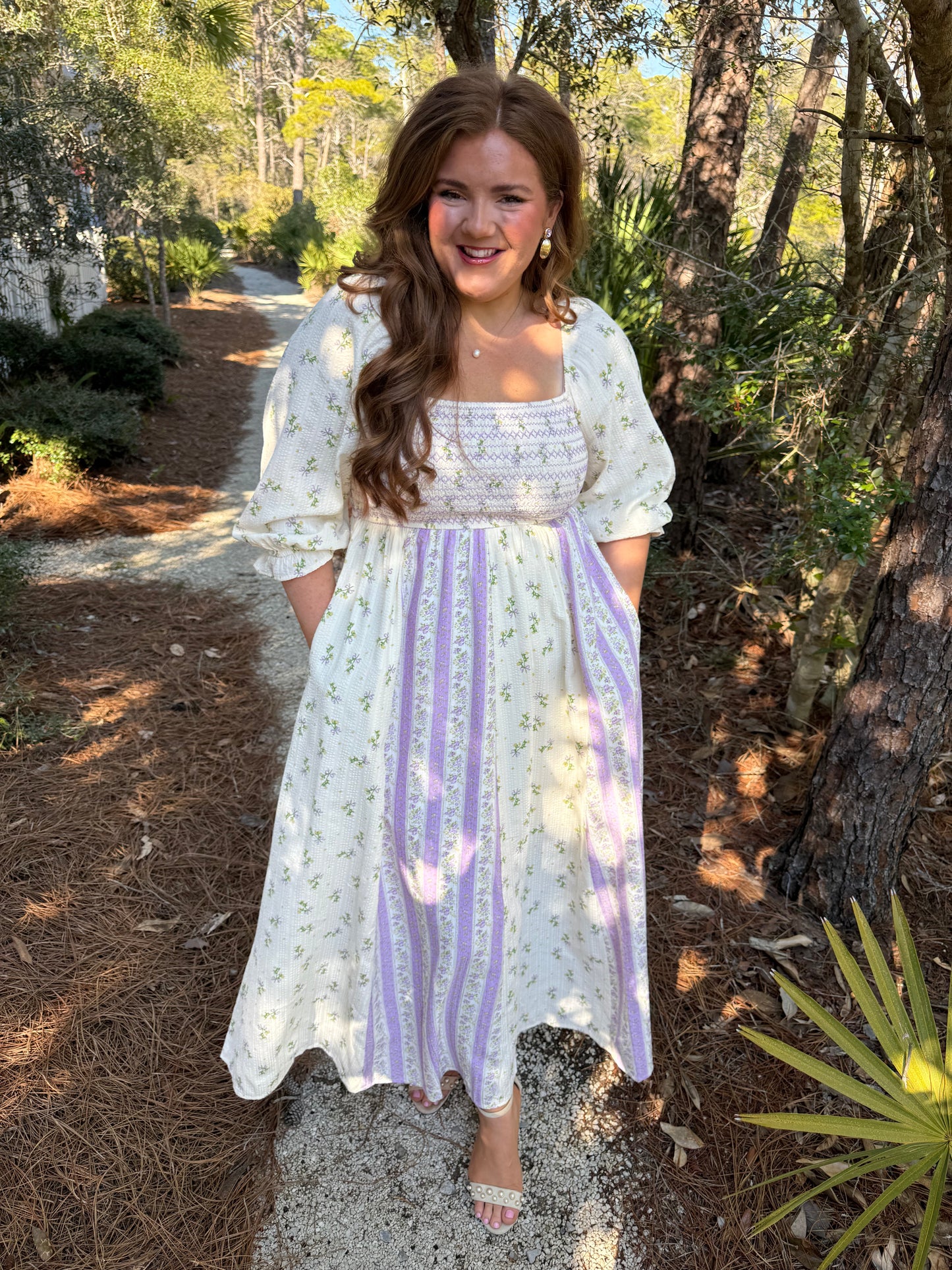Violet Meadow Smocked Maxi Dress