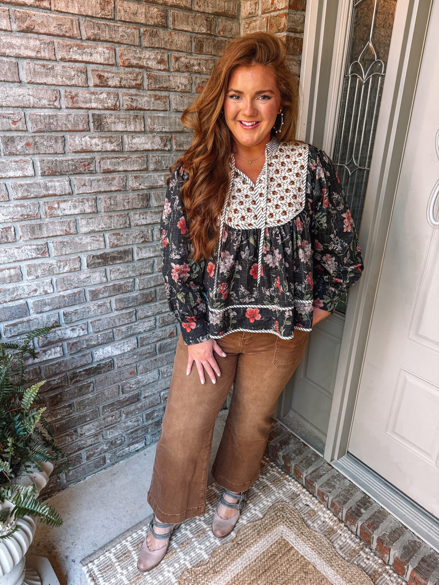 Brown Cropped High Rise Wide Leg Jeans - PREORDER