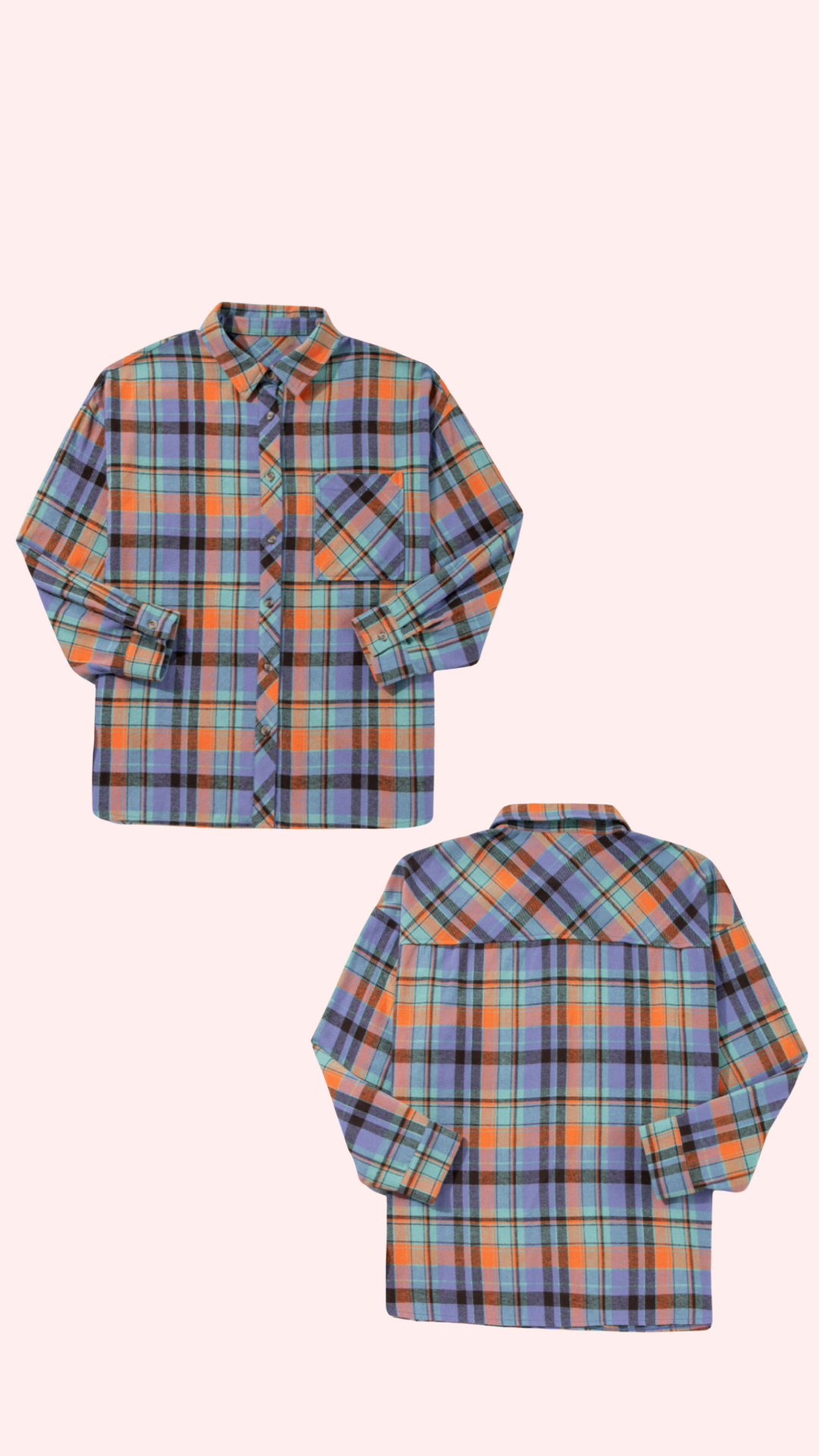 Orange Plaid Vintage Button Down  PREORDER