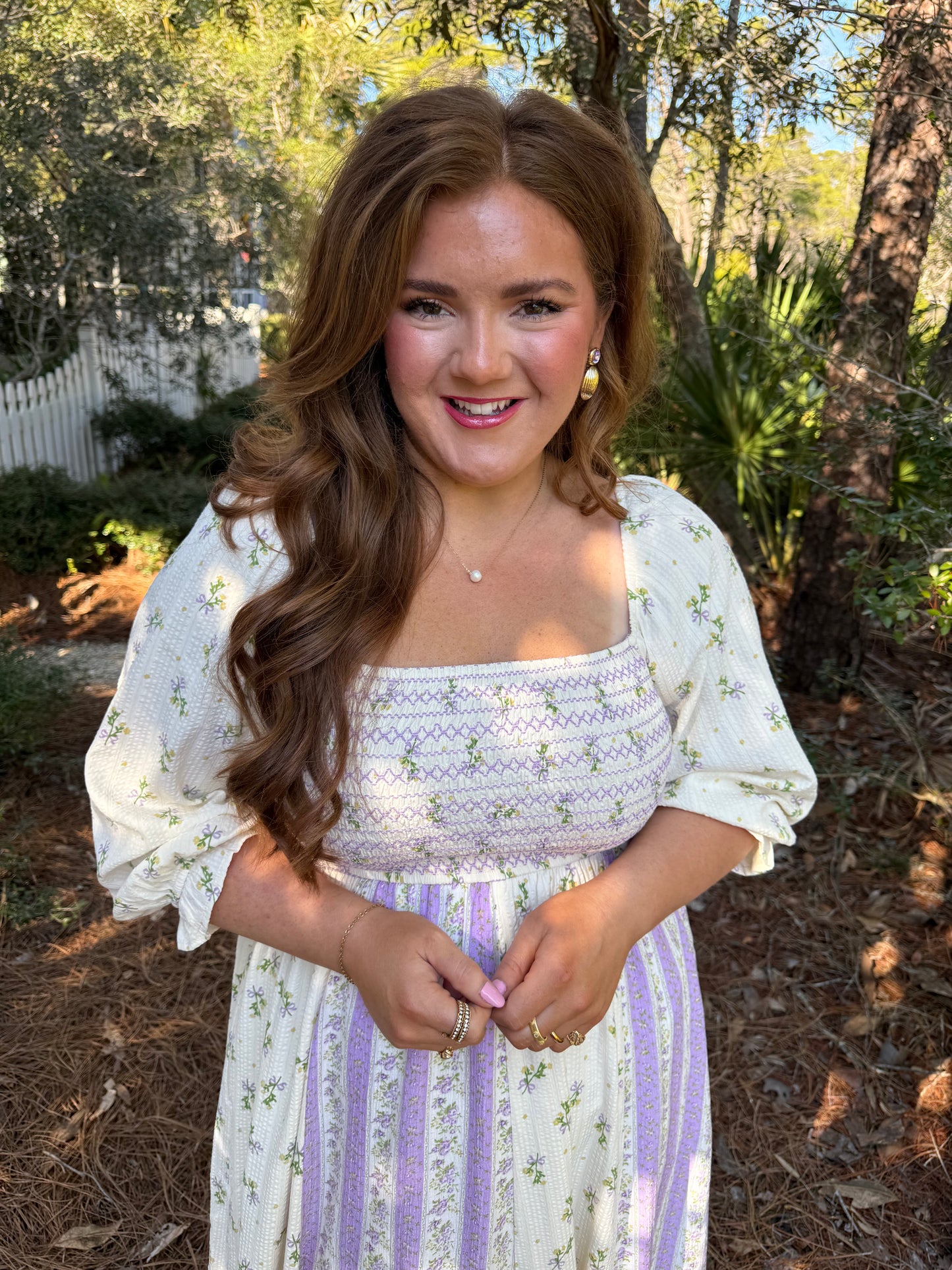 Violet Meadow Smocked Maxi Dress