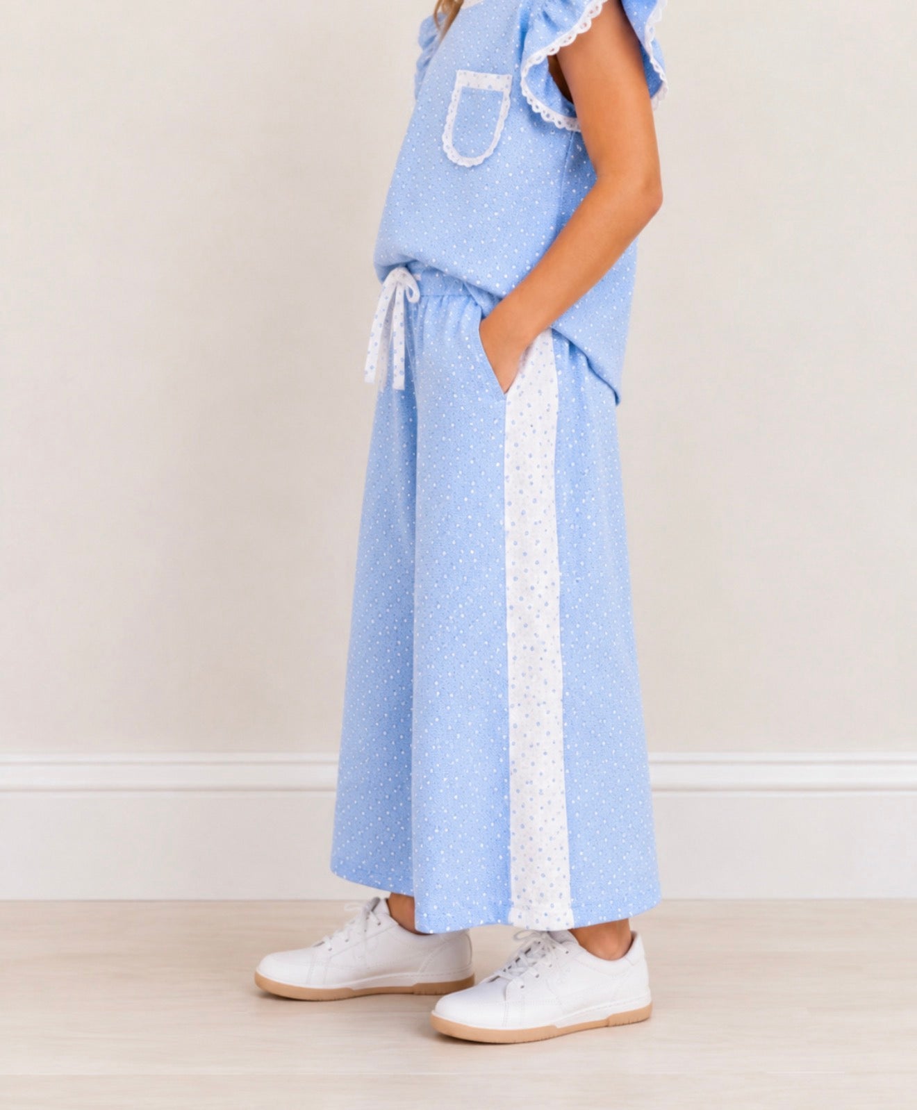 Girls Blue Polka Dot Two Piece Set - PREORDER