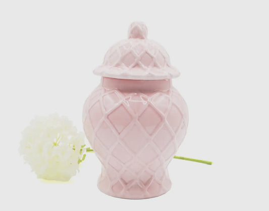 Pink Textured Ginger Jar - Small