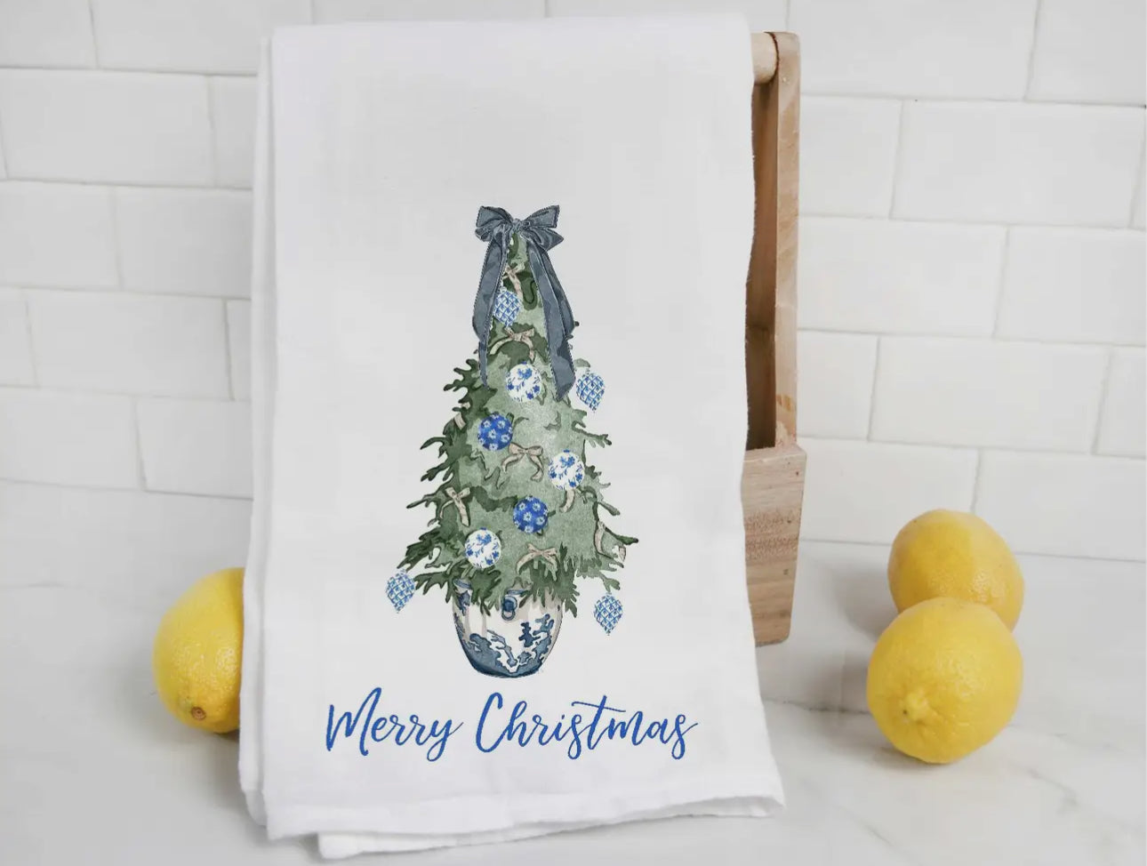 Chinoiserie Christmas Tea Towel