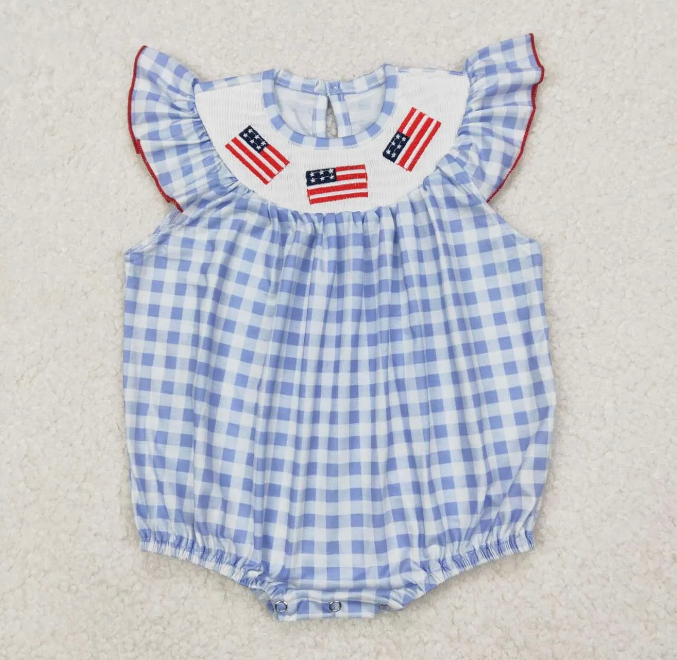 Girls 4th of July Flag Bubble