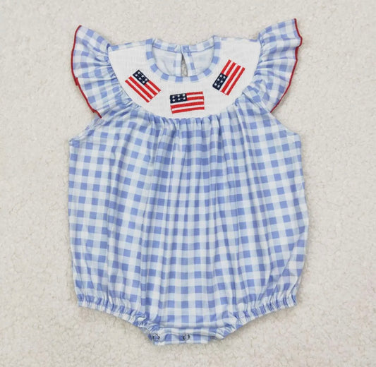 Girls 4th of July Flag Bubble