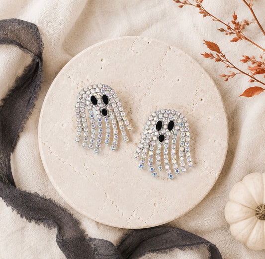 Glitzy Ghost Earrings - PREORDER