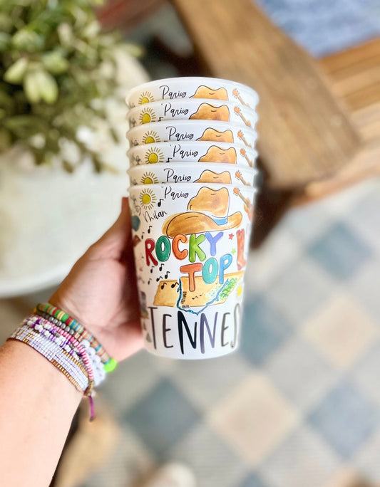 State of Tennessee Reusable Cups, Set of 6