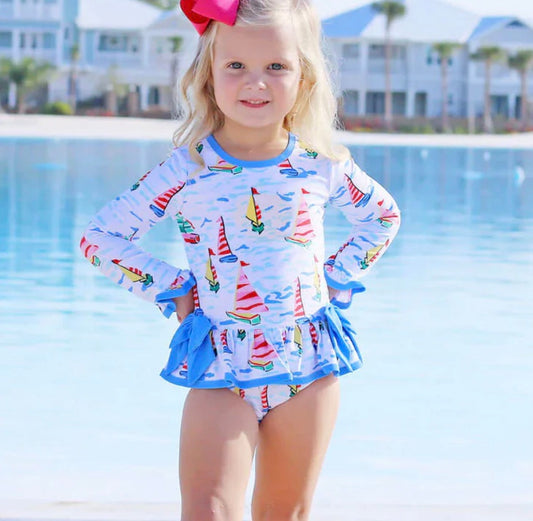 Girls Sailboat Swim Suit