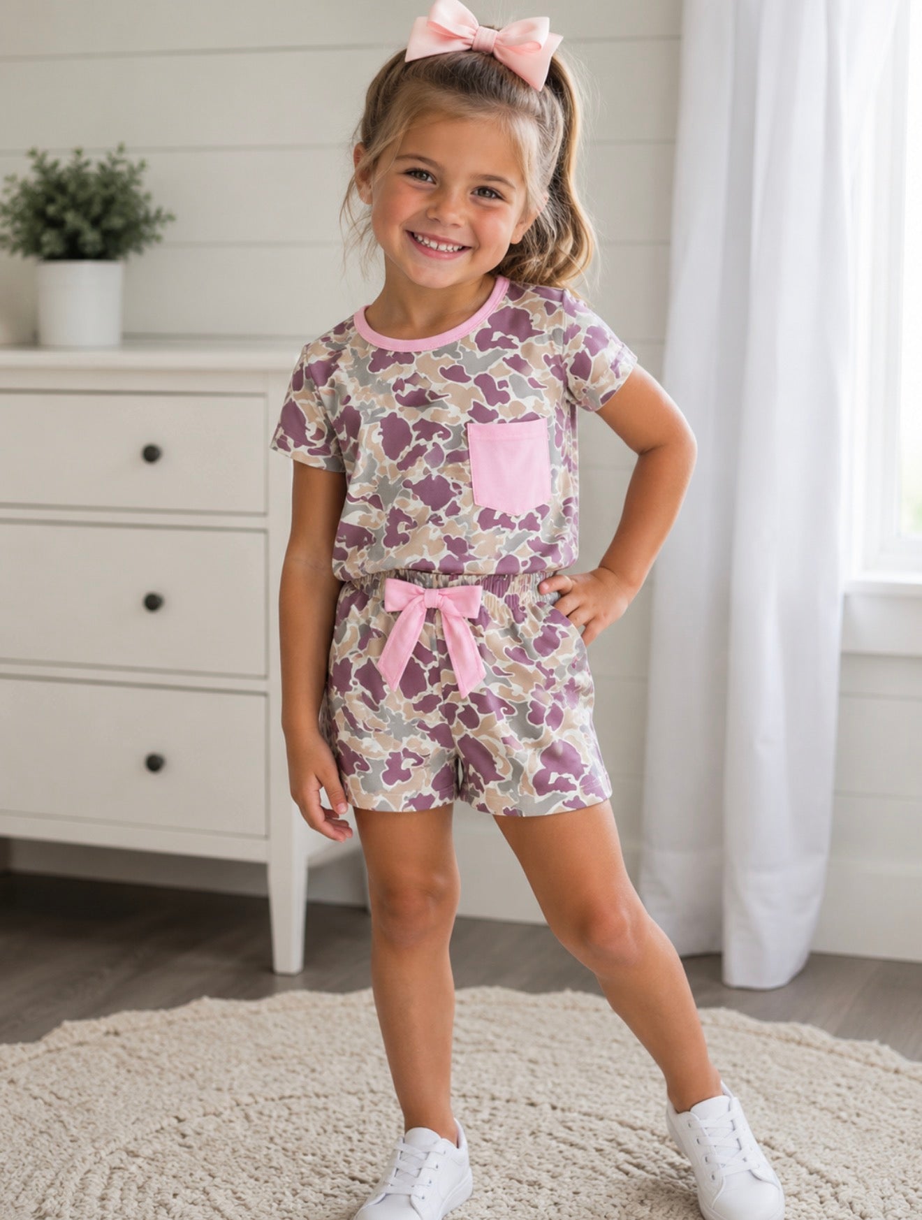 Girls Pink Trim Camo Set - PREORDER