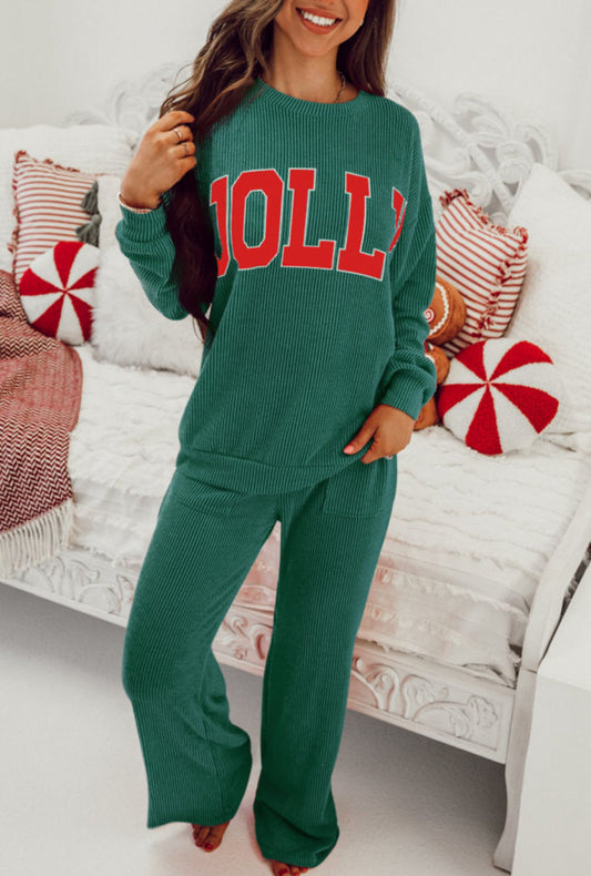 Evergreen JOLLY Corded Long Sleeve Top and Pockets Pants Set PREORDER