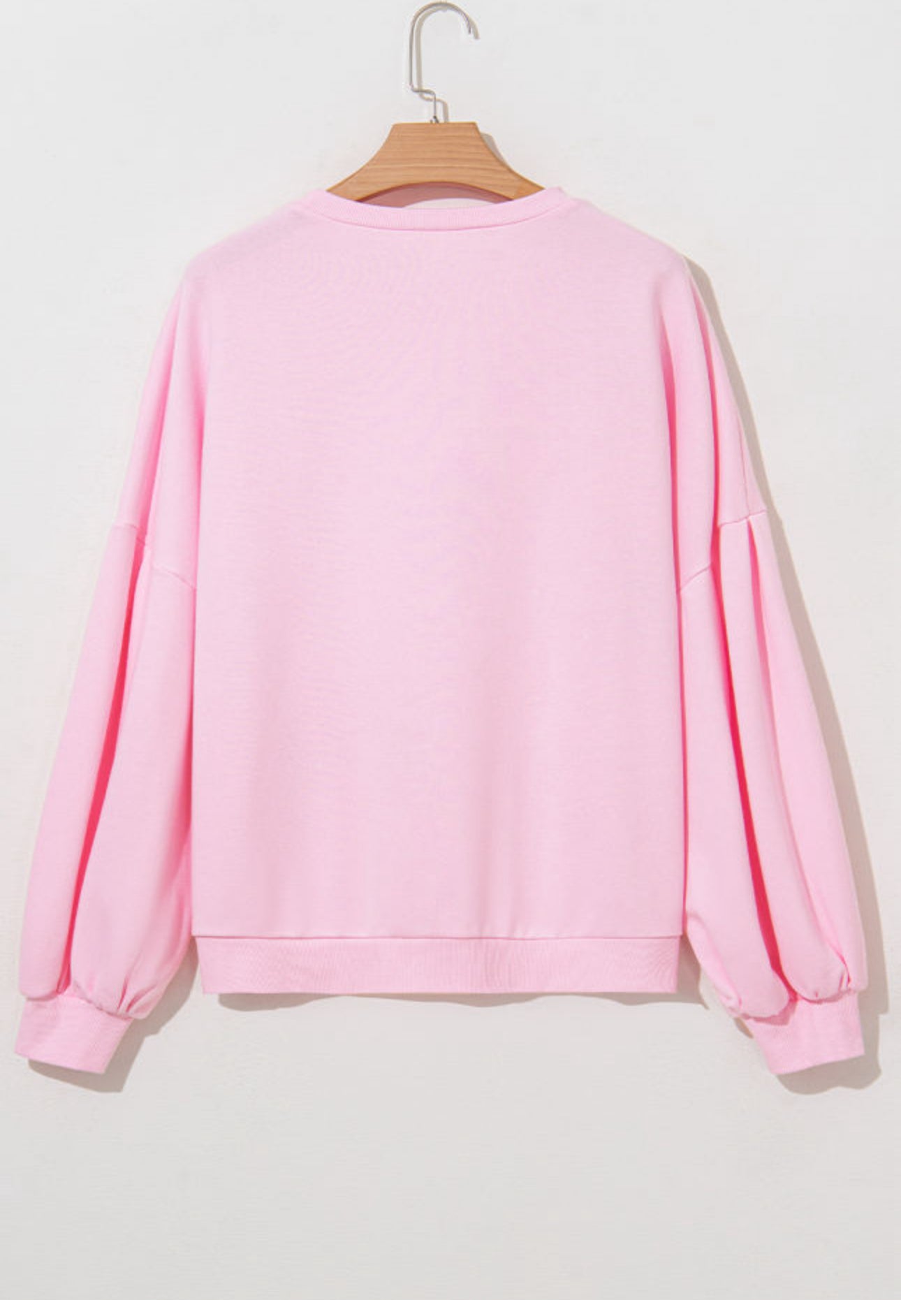 Light Pink Yarn Bow Oversized Sweatshirt