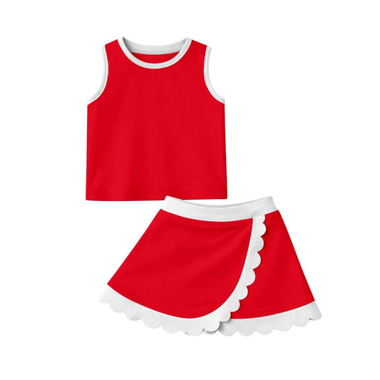TODDLER CLOTHES RED PRINT GIRL SUMMER YOGA SET