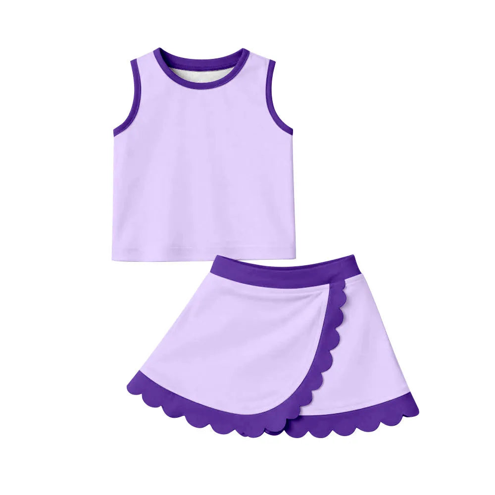 TODDLER CLOTHES PURPLE PRINT GIRL SUMMER YOGA SET