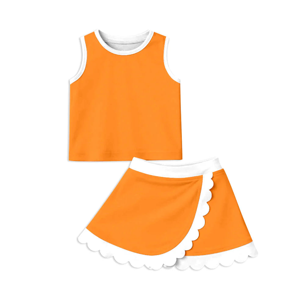 TODDLER CLOTHES ORANGE PRINT GIRL SUMMER YOGA SET