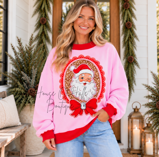 Fawn-cy Santa Mock Neck Sweatshirt - PREORDER