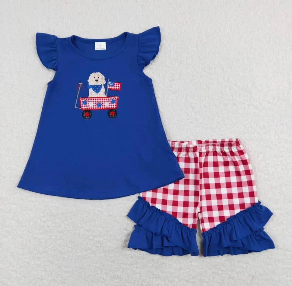 Girls 4th Of July Dog Outfit - PREORDER