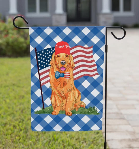 Golden Retriever Trump`24 Garden Flag