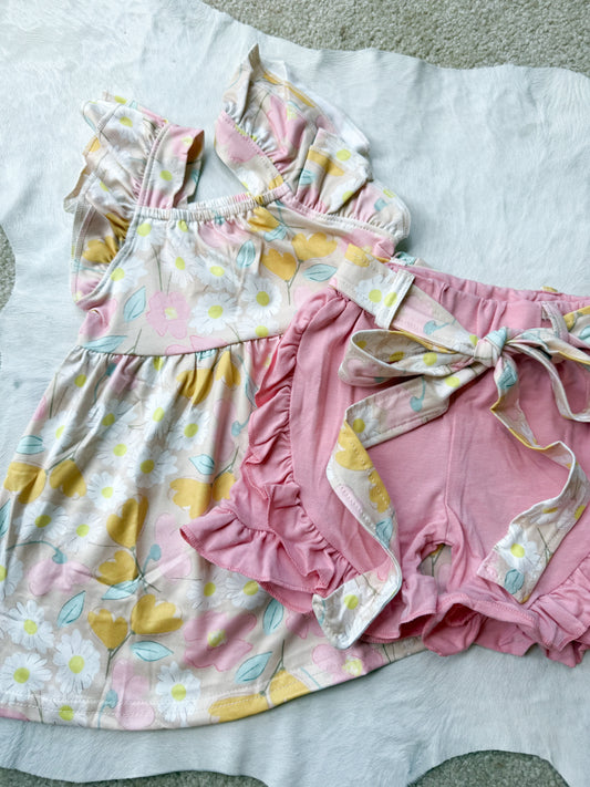 FLORAL TODDLER GIRL SUMMER OUTFIT