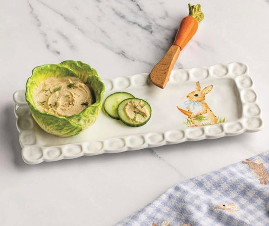 MUDPIE EASTER BUNNY TRAY & CABBAGE TIDBIT SET - PREORDER