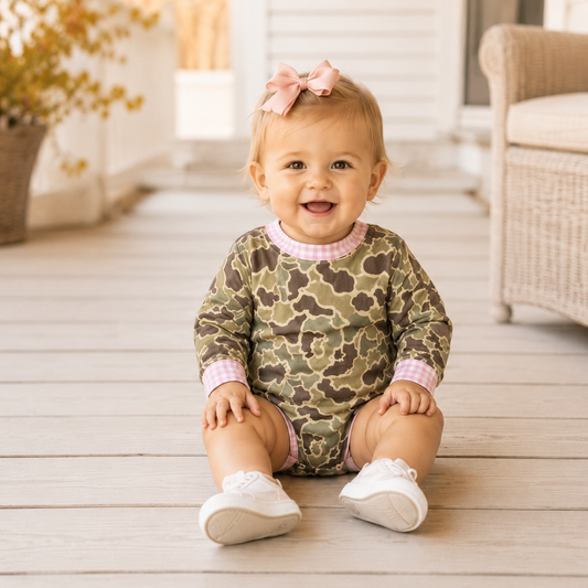 Pink Gingham Camo Bubble - PREORDER