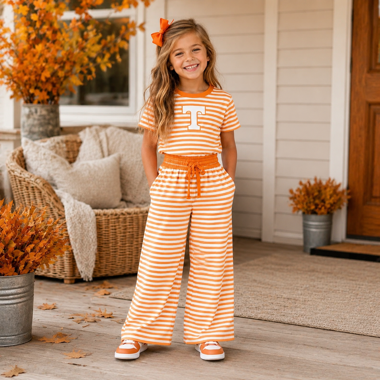 Girls Orange Stripe Vols Set - PREORDER