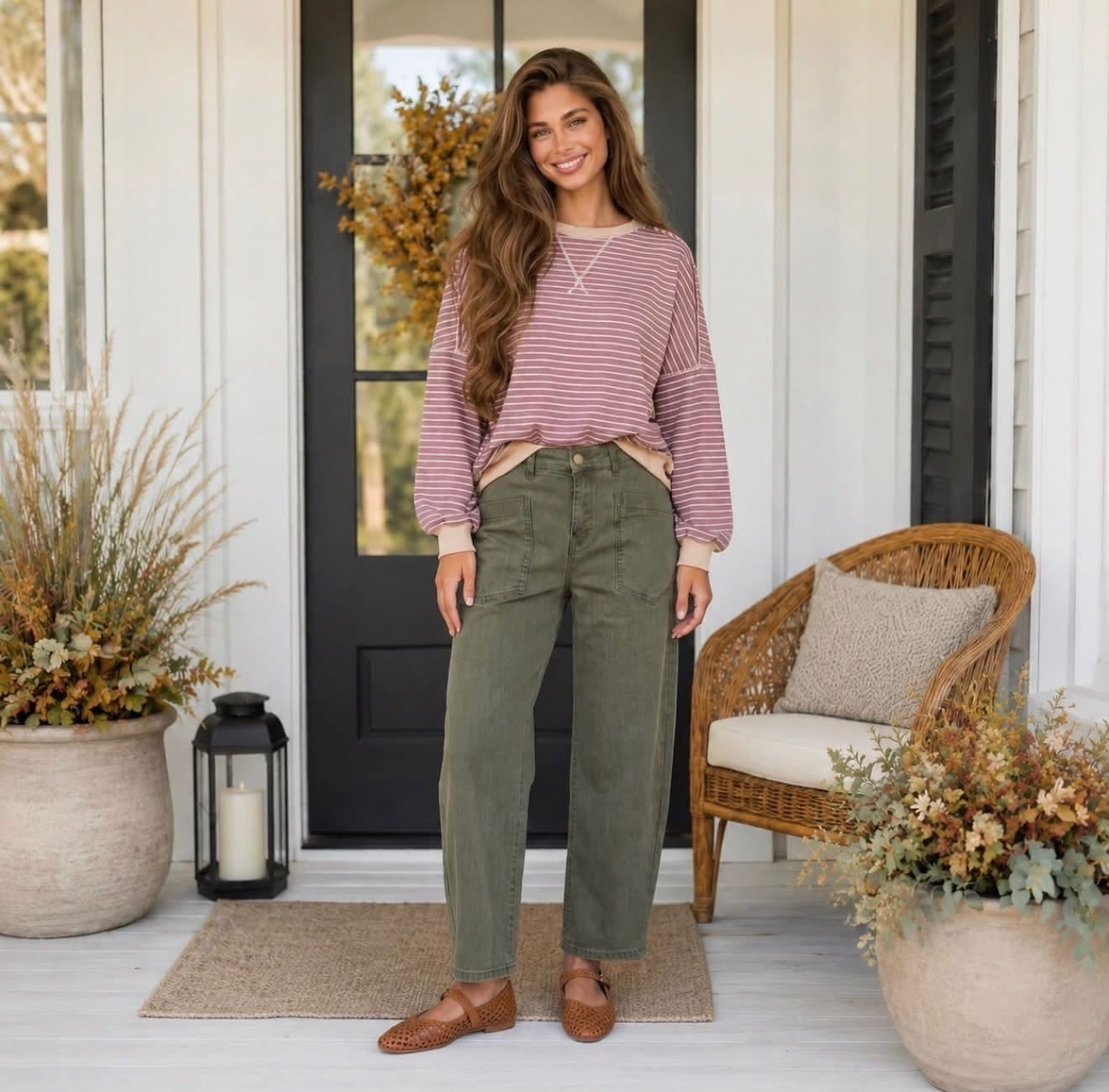 Maple Rose Stripe Top - PREORDER